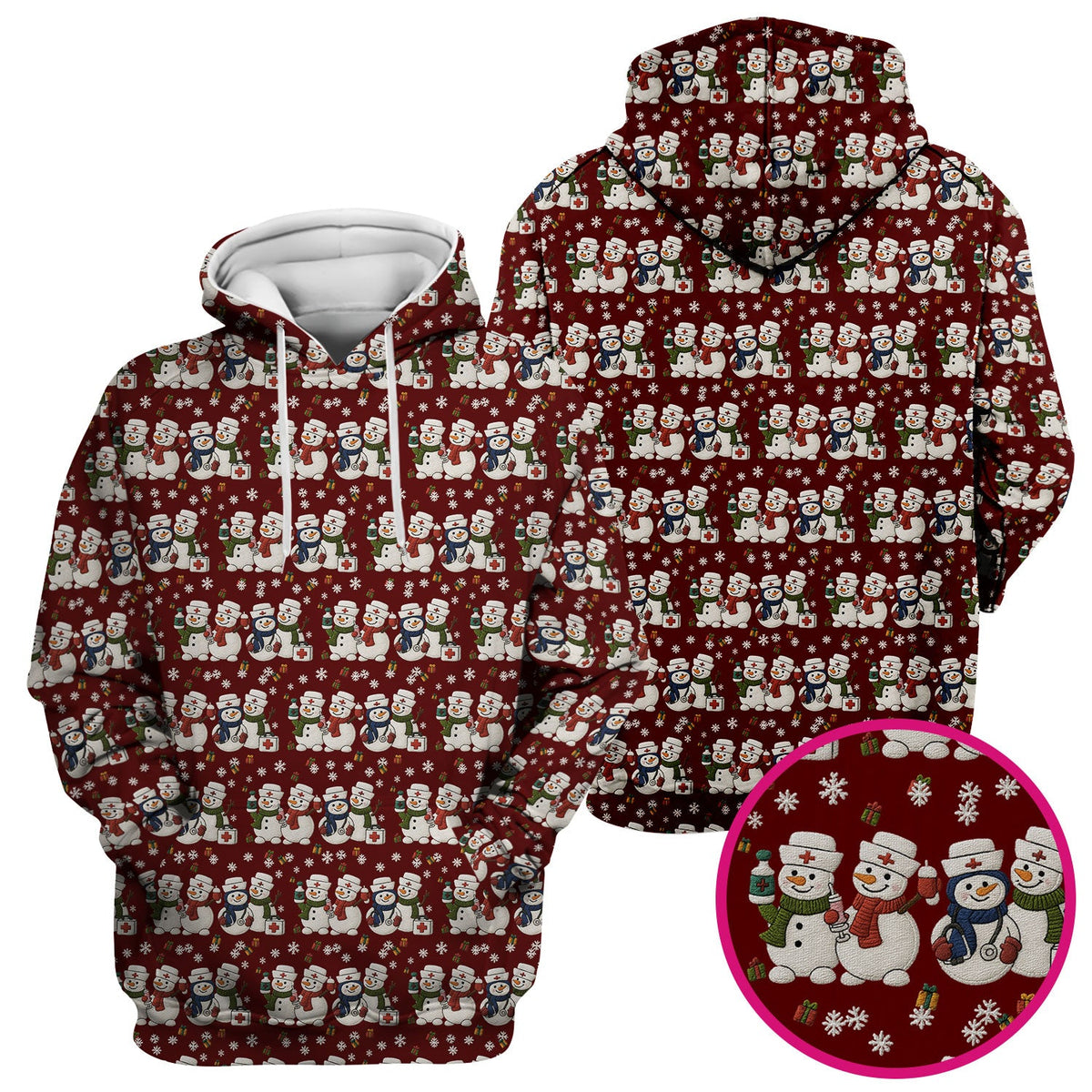 Snowman Nurse Scrub Top - Christmas Gift