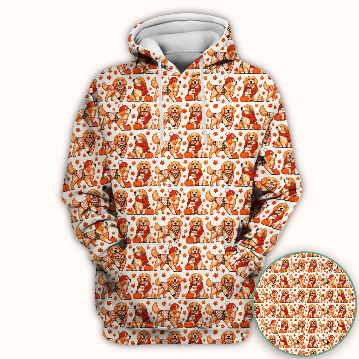 Fall Golden Retriever Pumpkin Nurse Scrub Top