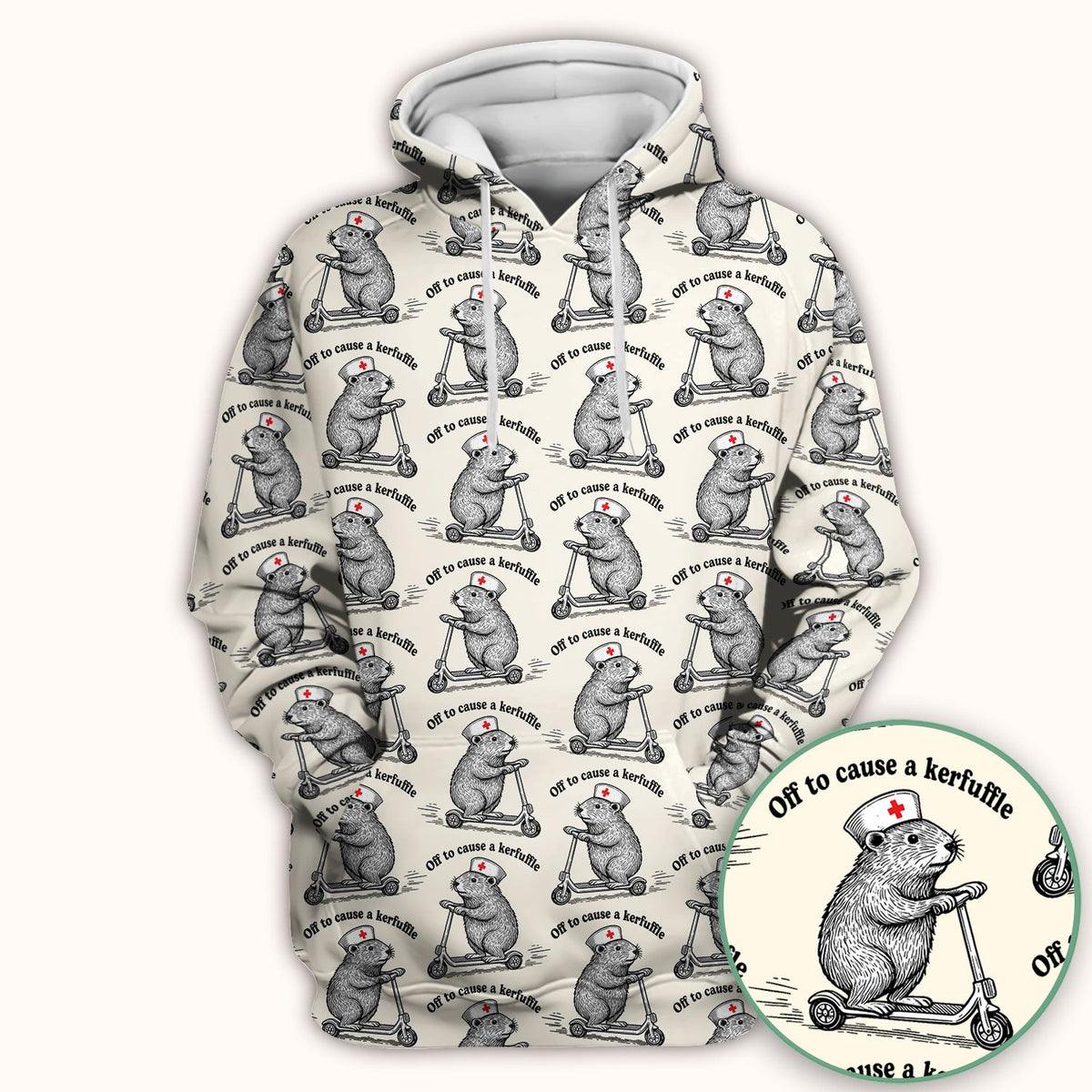 Mouse Scooter Nurse Scrub Top