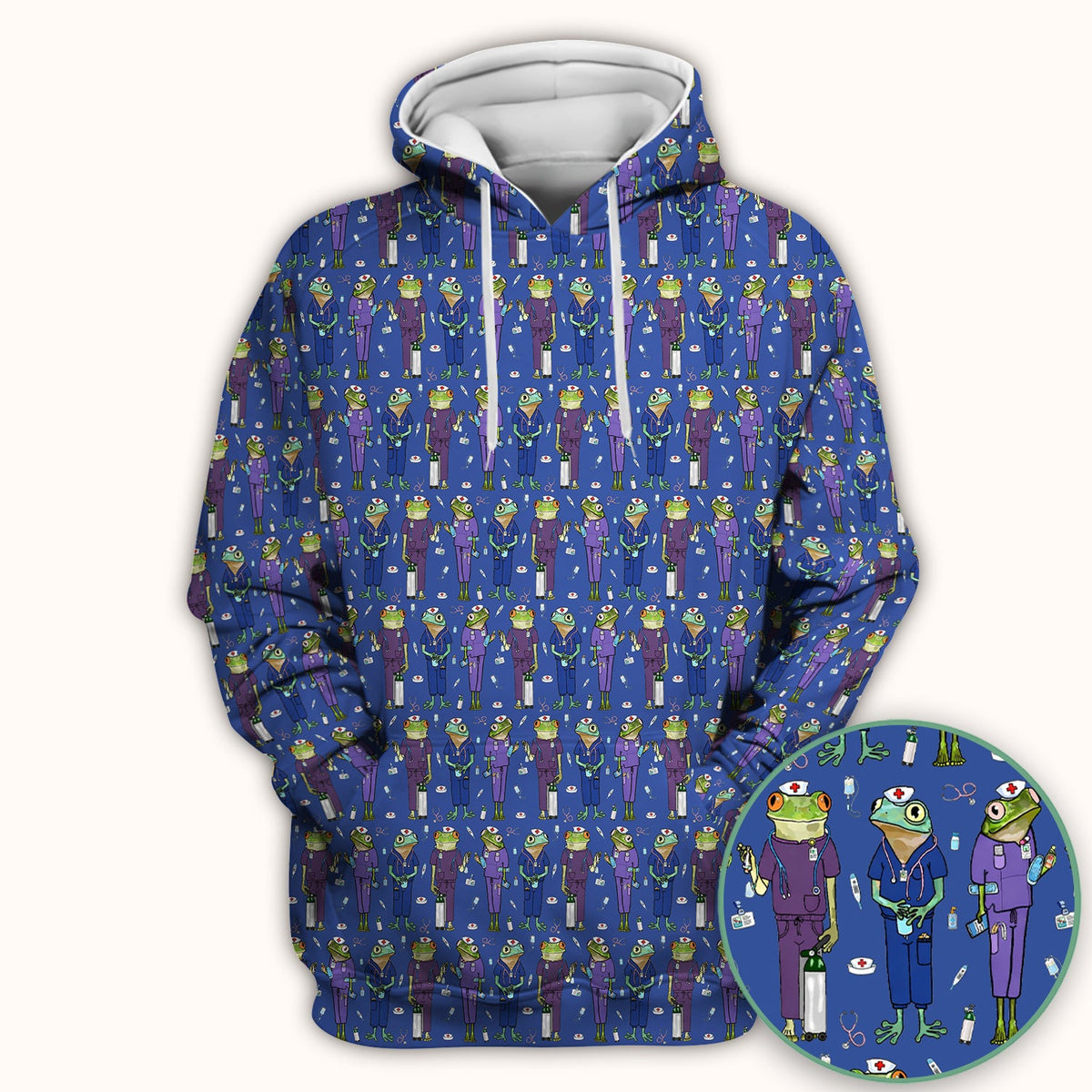 Frog Medical Nurse Scrub Top