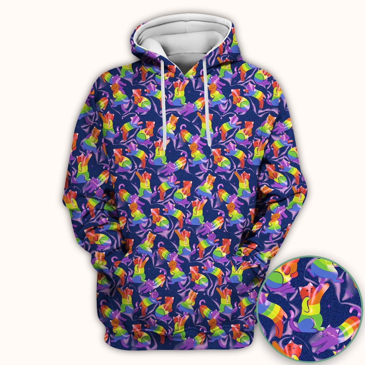 Rainbow Pride Cat Nurse Scrub Top