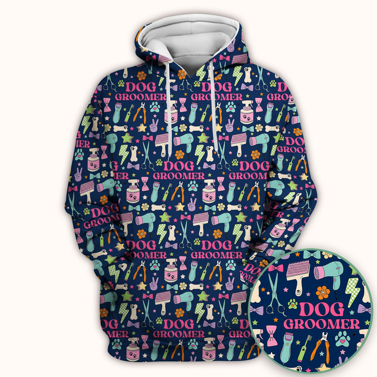 Dog Groomer Tools Nurse Scrub Top