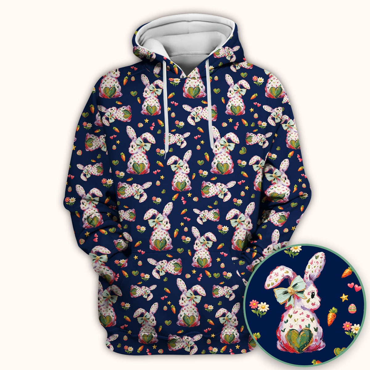 Pastel Bunny Easter Nurse Scrub Top