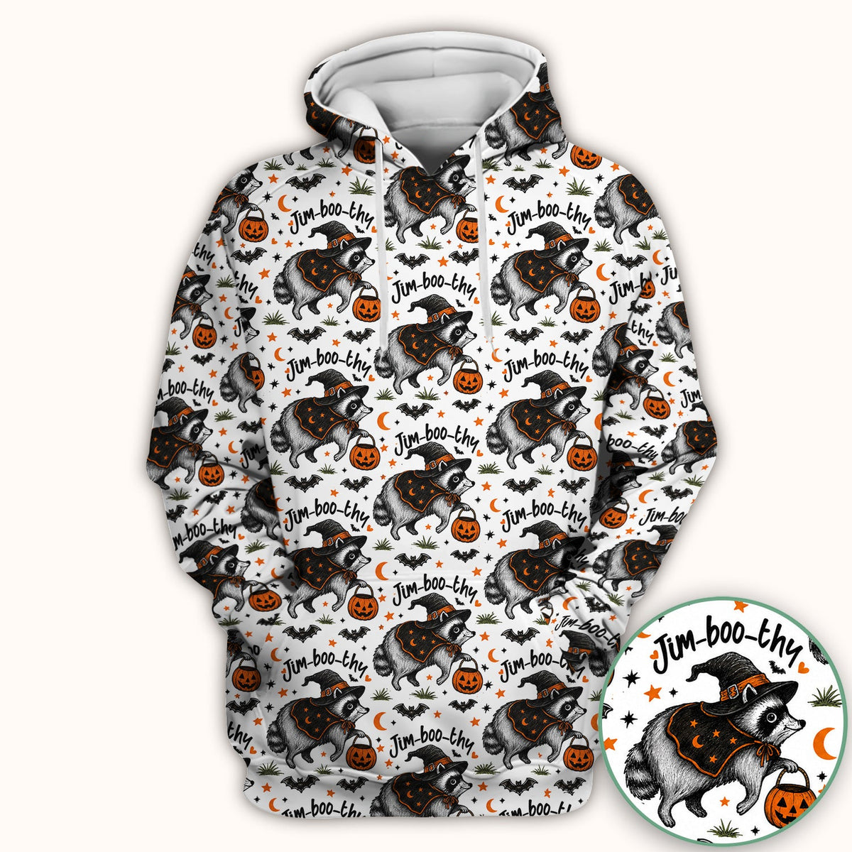Jim Boo Thy Raccoon Nurse Scrub Top