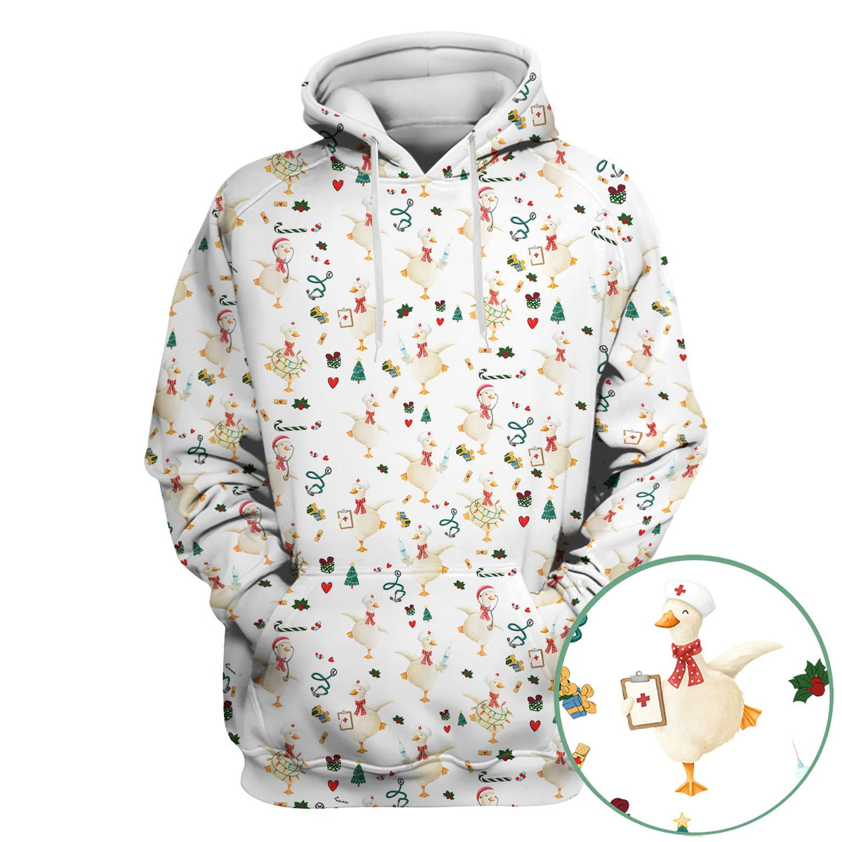Christmas Goose Nurse Scrub Top