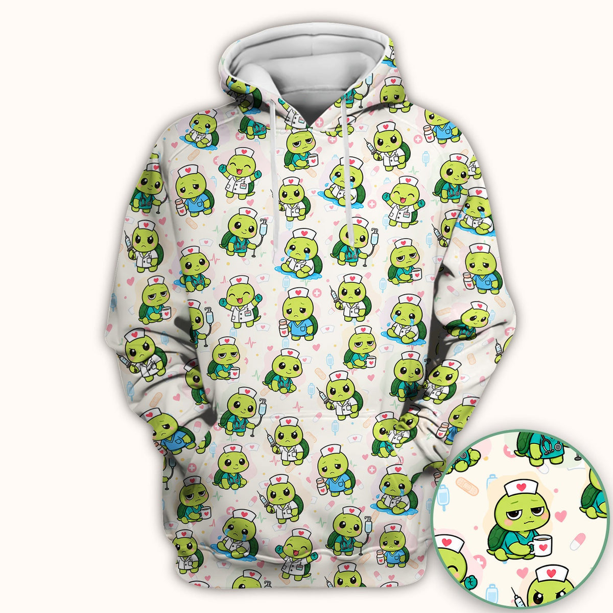 Turtle Medical Icons Nurse Scrub Top