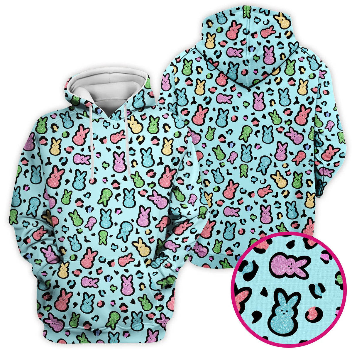 Pastel Bunny Nurse Scrub Top