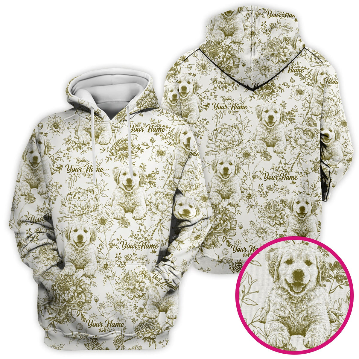 Personalized Pet Photo Floral Nurse Scrub Top