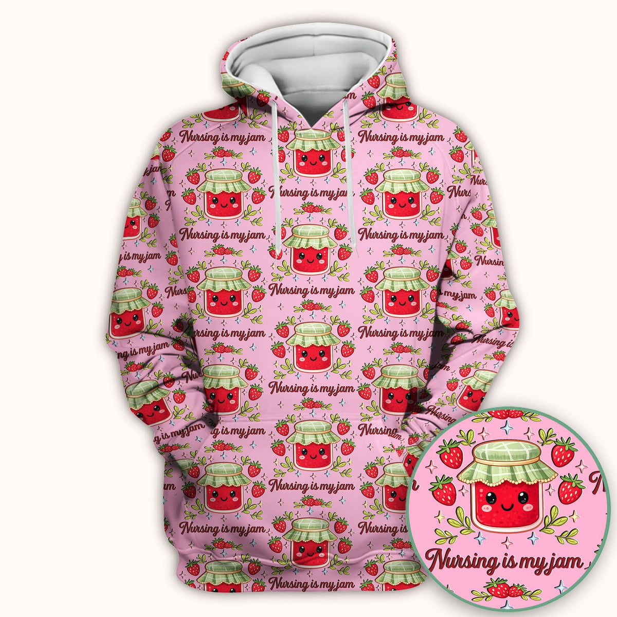 Strawberry Jam Nurse Scrub Top