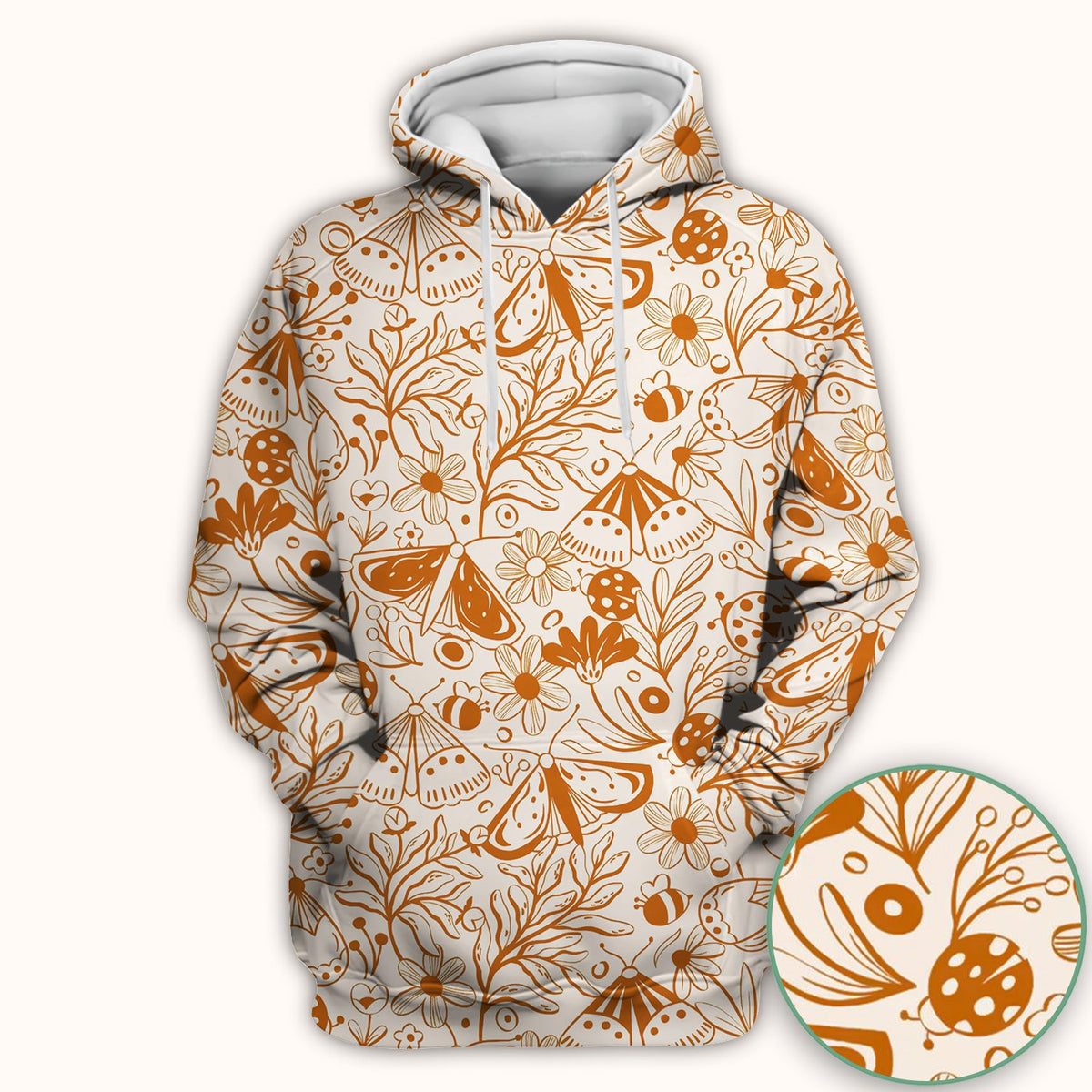 Butterfly Ladybug Floral Garden Nurse Scrub Top