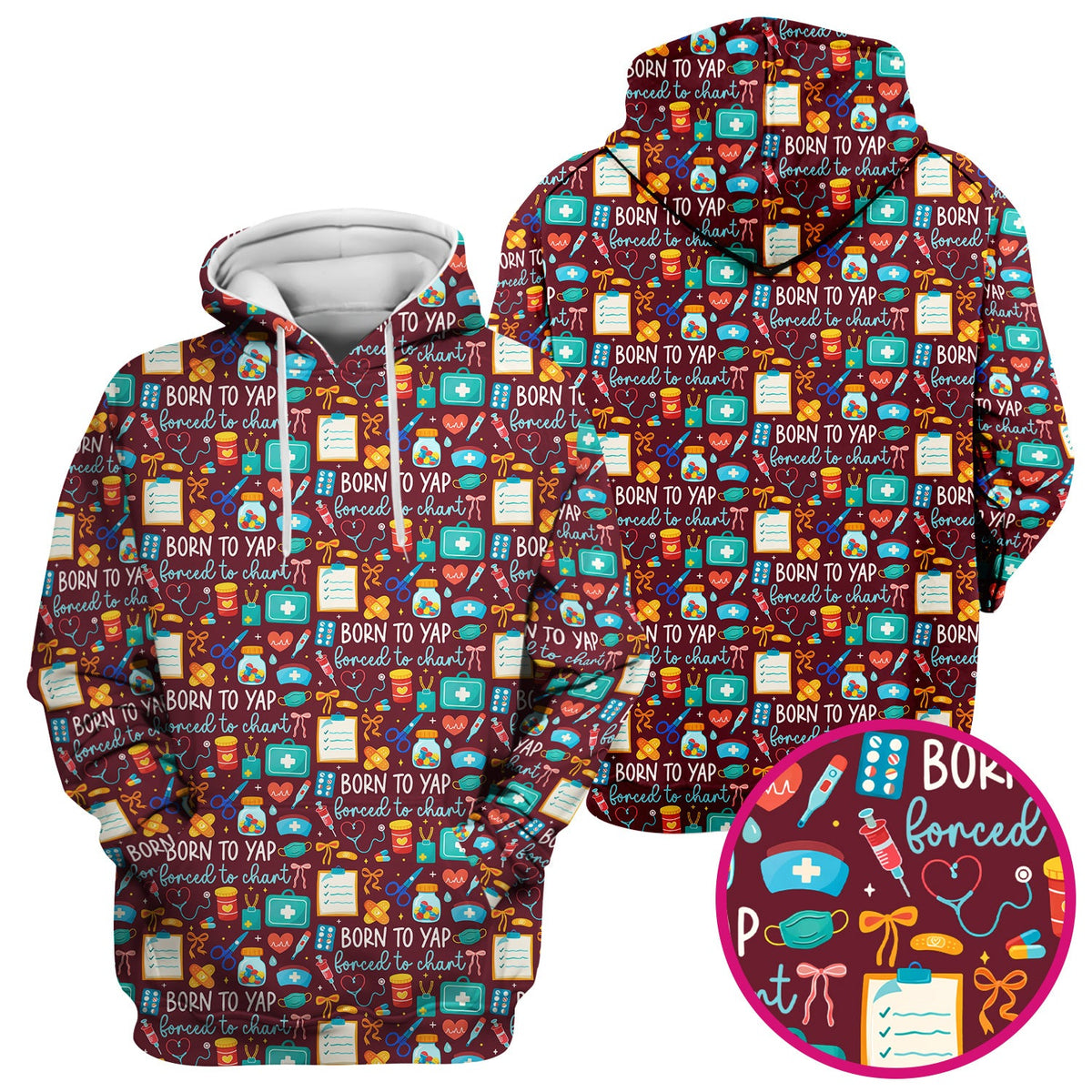 Born To Yap Medical Tools Nurse Scrub Top