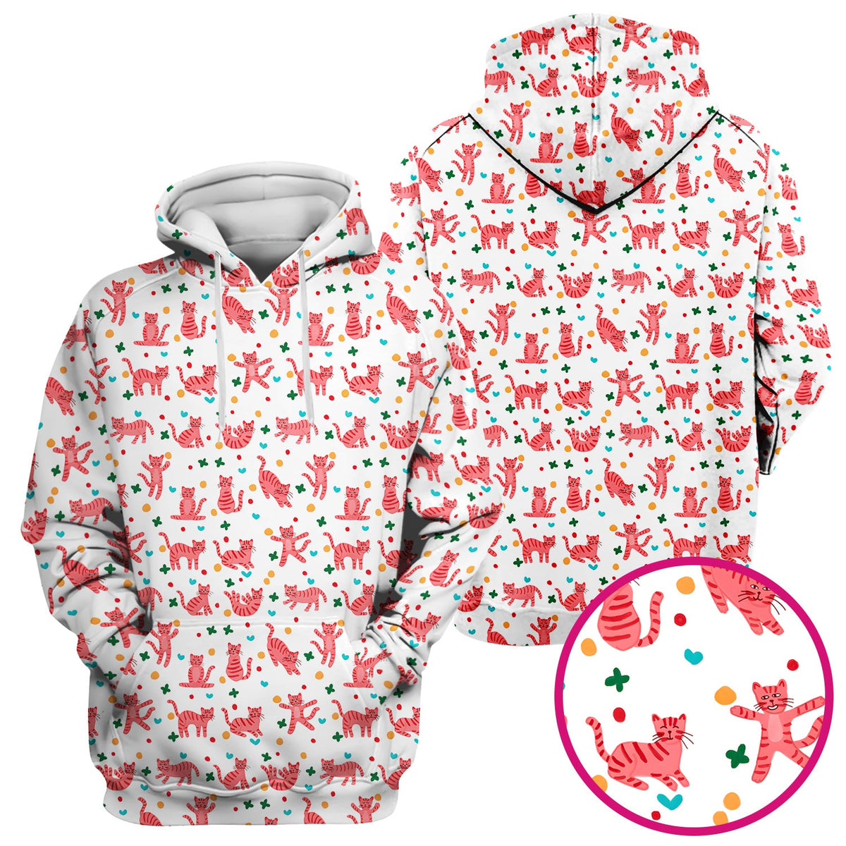 Pink Cat Nurse Scrub Top
