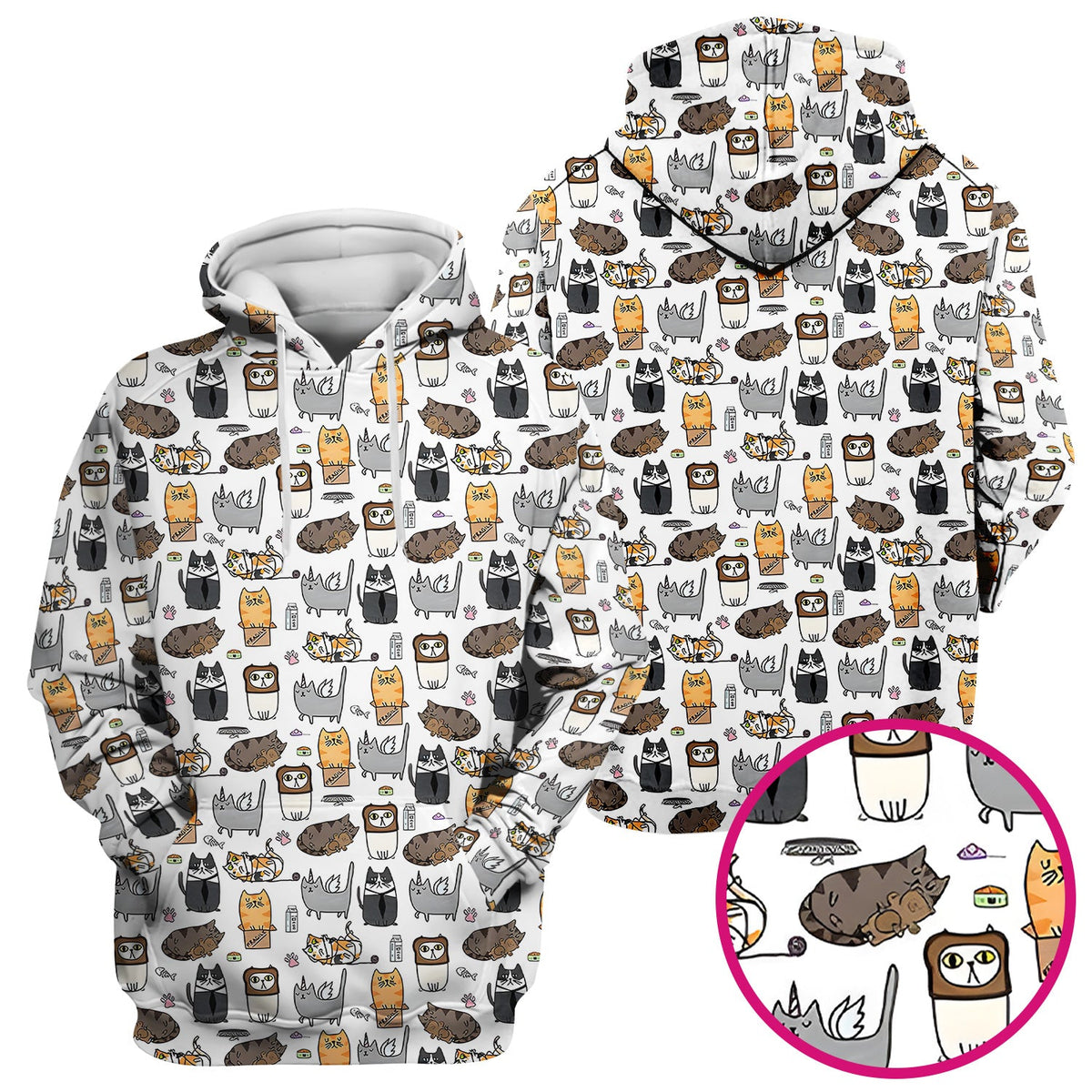 Lazy Cat Doodle Cozy Kitty Nurse Scrub Top