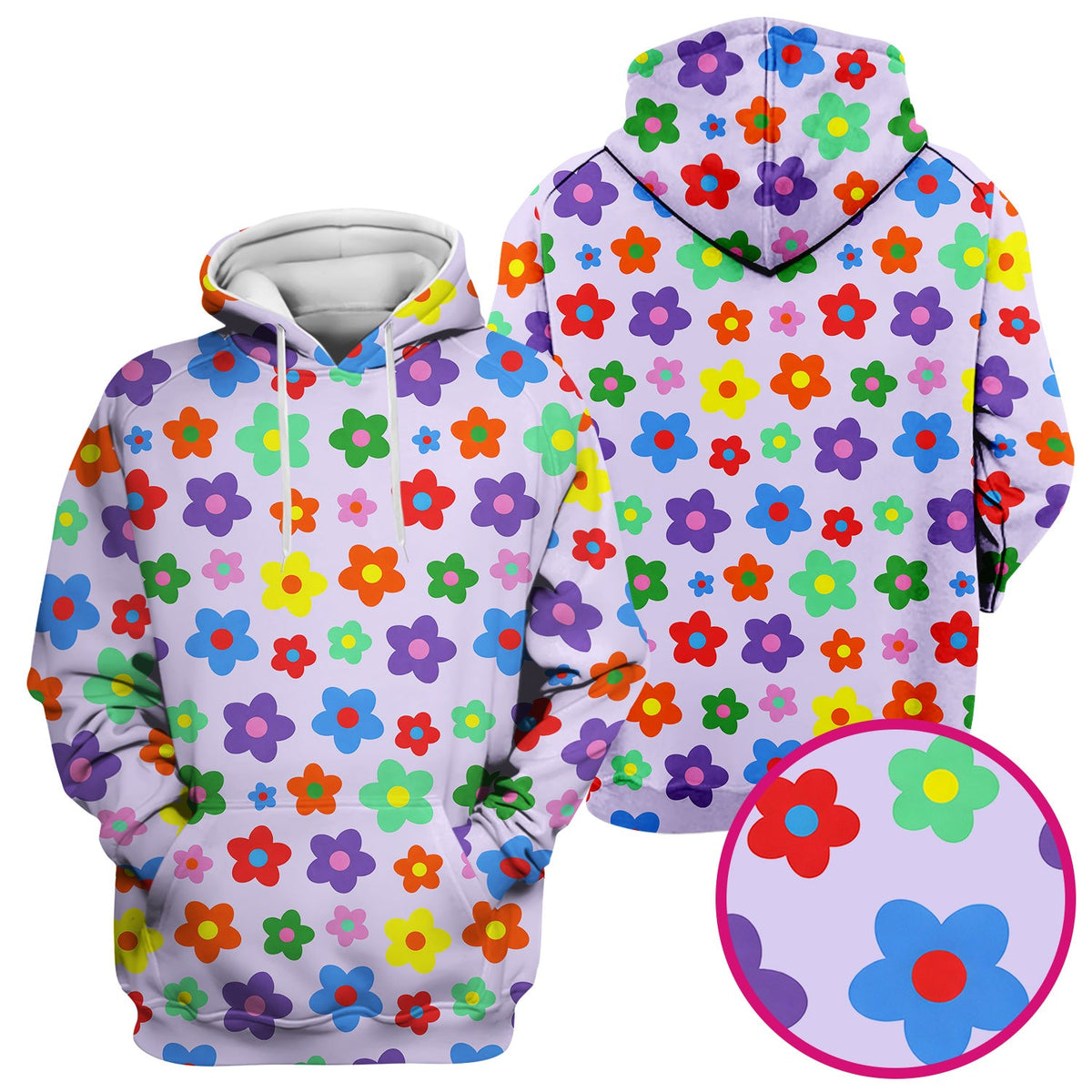Colorful Retro Flower Nurse Scrub Top