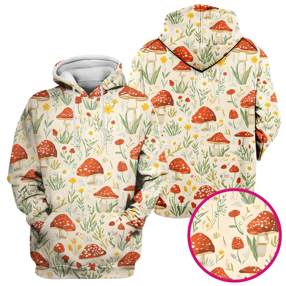 Mushroom Wildflower Nurse Scrub Top