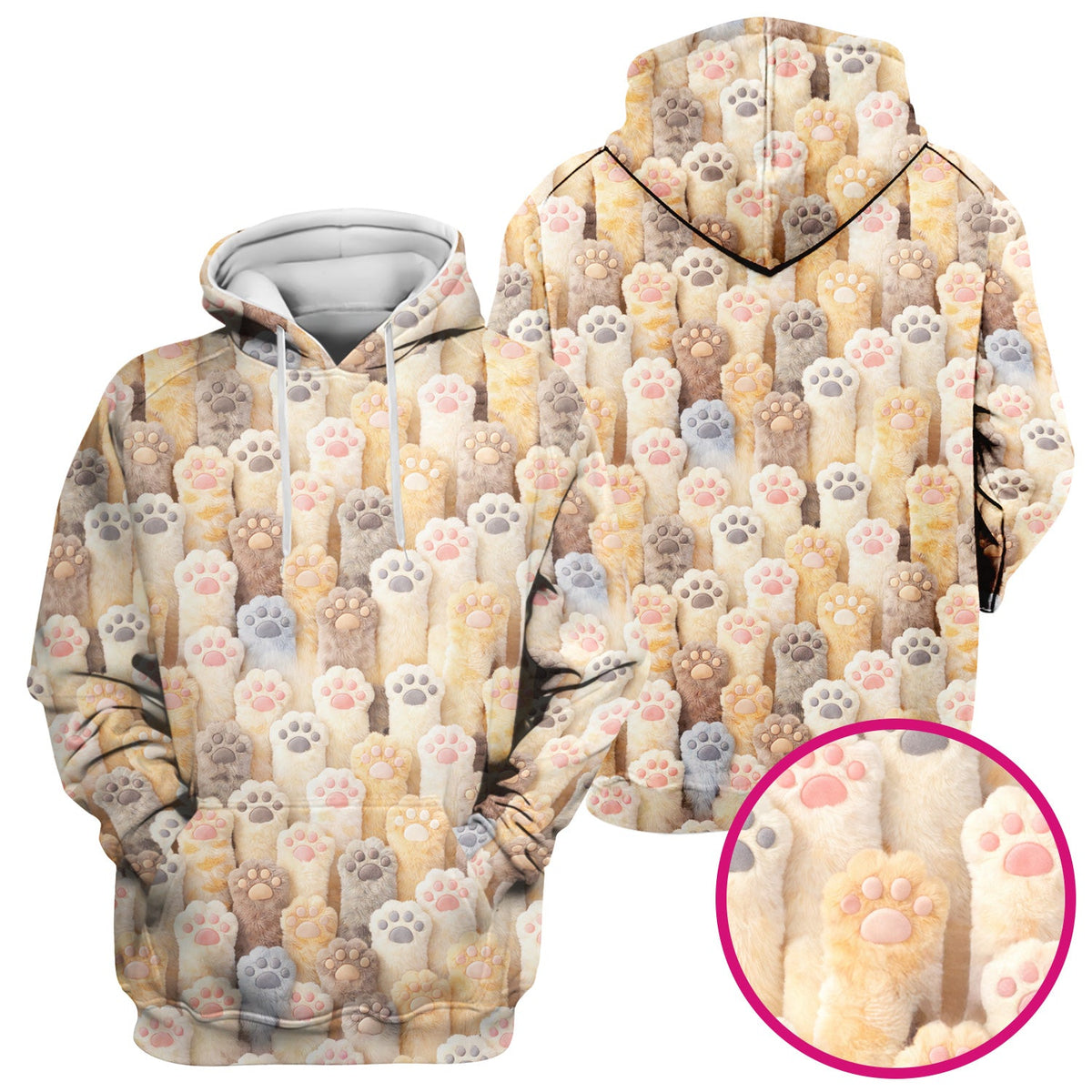 Fluffy Cat Paw Nurse Scrub Top