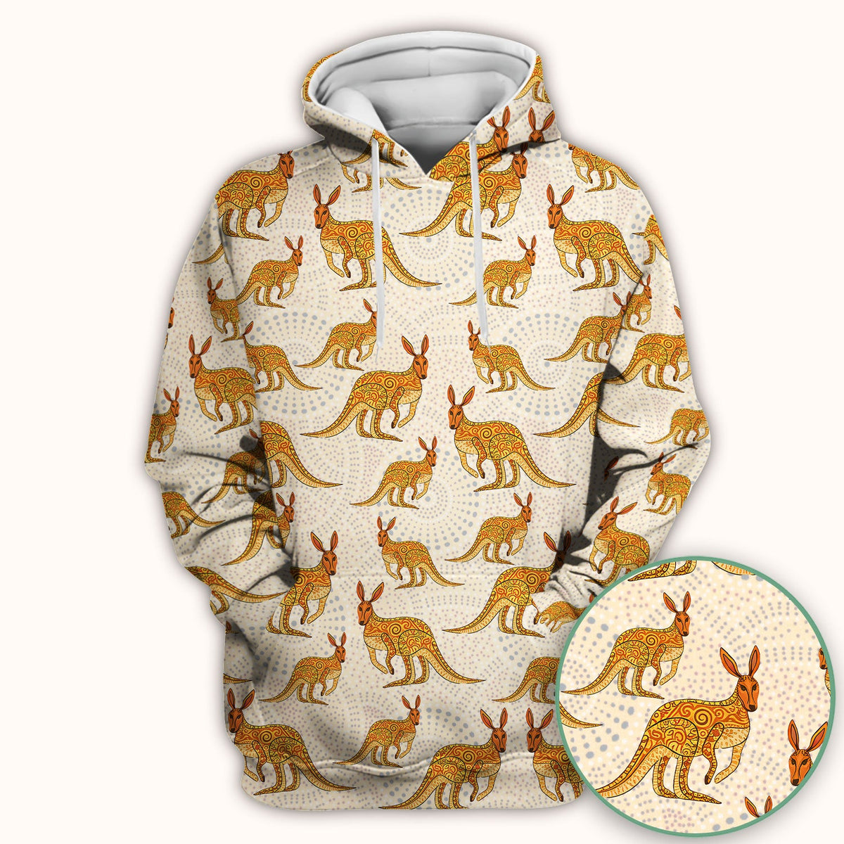 Australian Kangaroo Dot Art Nurse Scrub Top