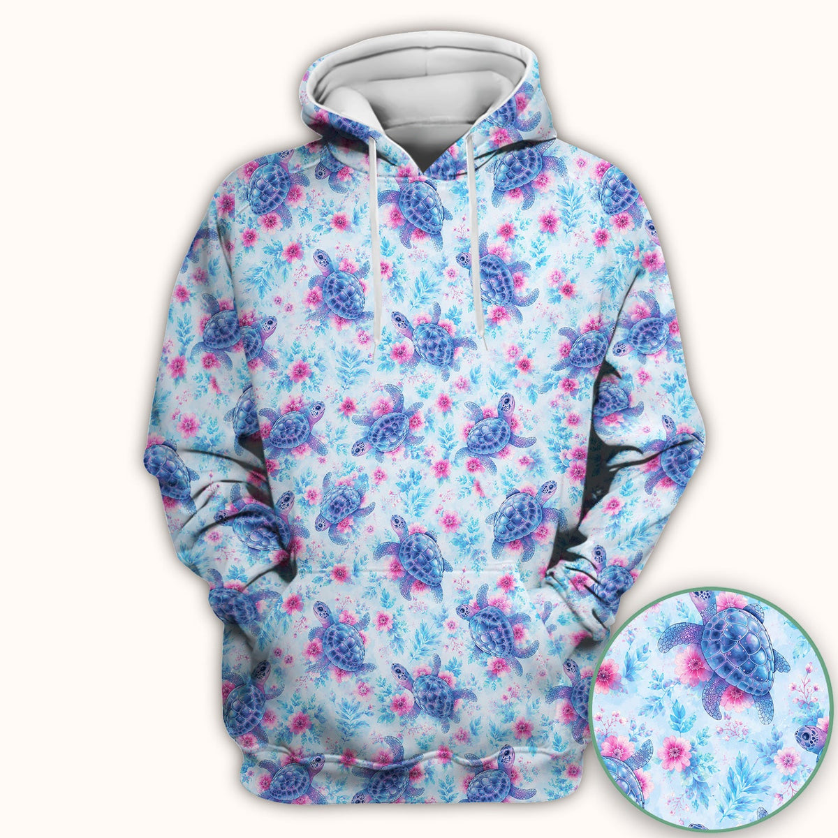 Sea Turtle Floral Nurse Scrub Top