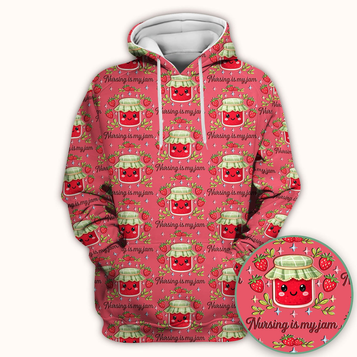 Strawberry Jam Nurse Scrub Top