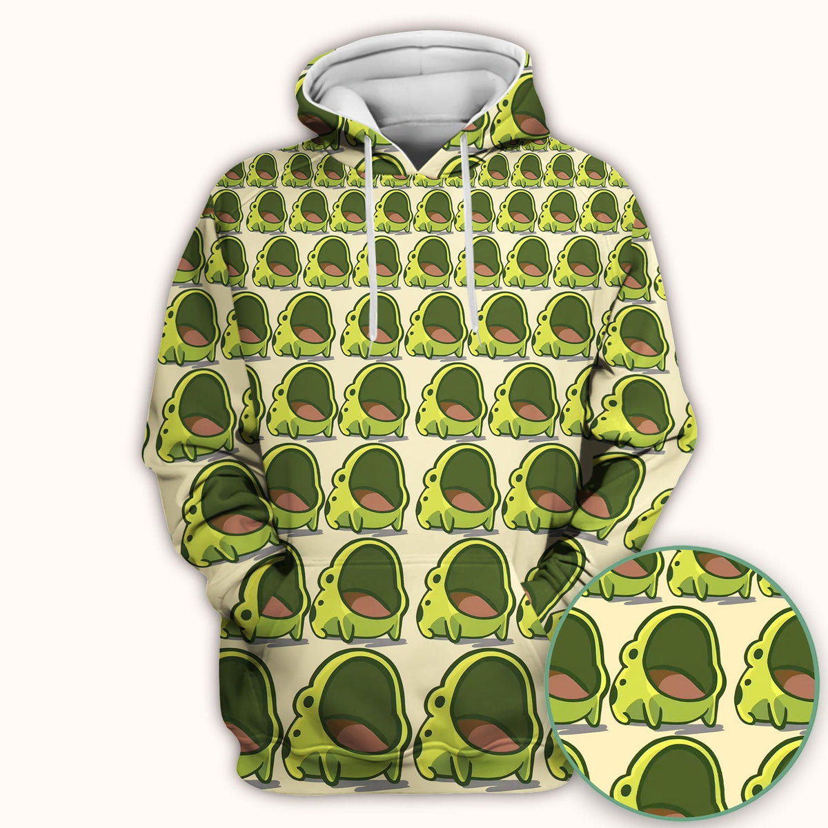 Green Frog Cartoon Nurse Scrub Top