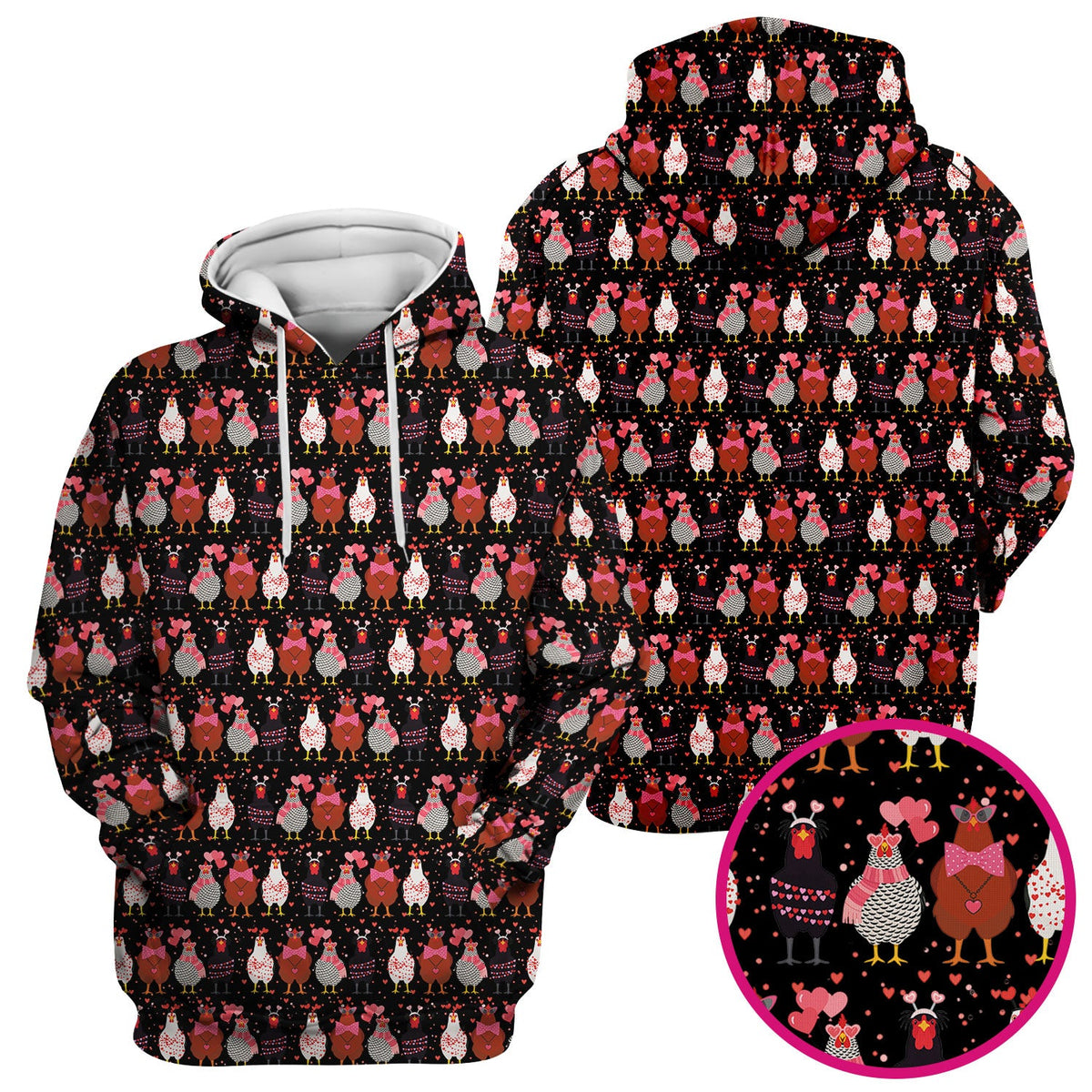 Funny Chicken Valentine Scrub Top, Chicken Pattern Scrub Shirt For Nursing, Valentine Gift For Nurse