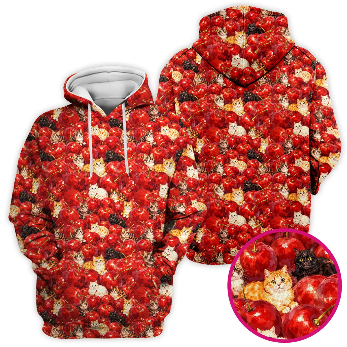 Cat Cherry Nurse Scrub Top