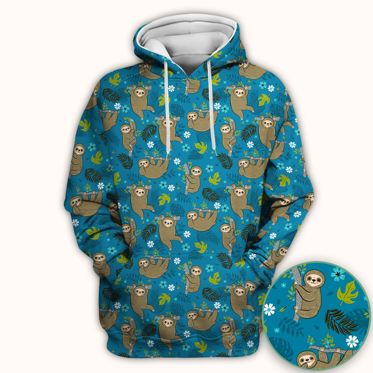 Jungle Tropical Sloth Nurse Scrub Top