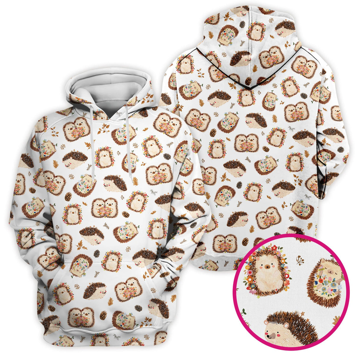Hedgehog Floral Nurse Scrub Top