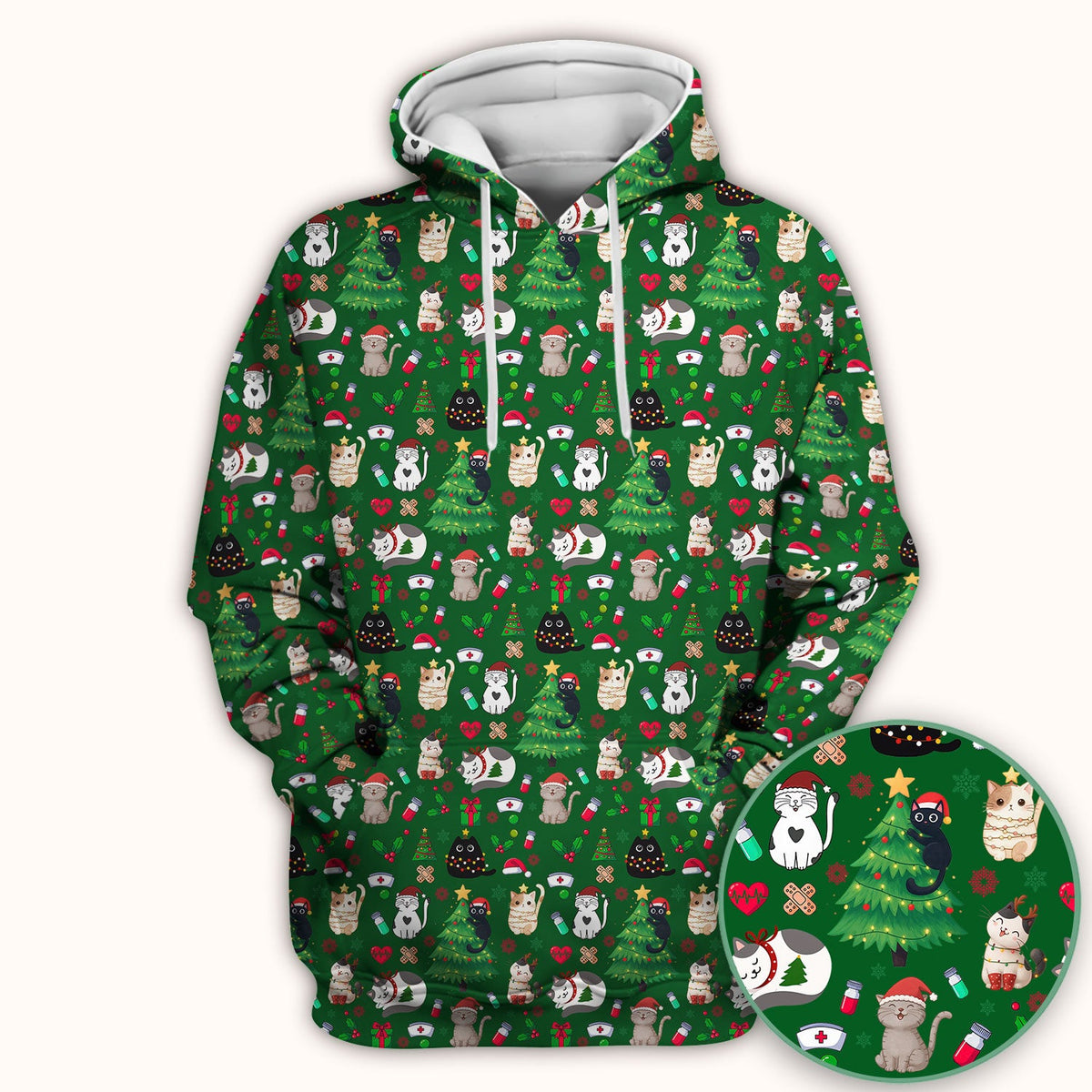 Christmas Pet Nurse Scrub Top