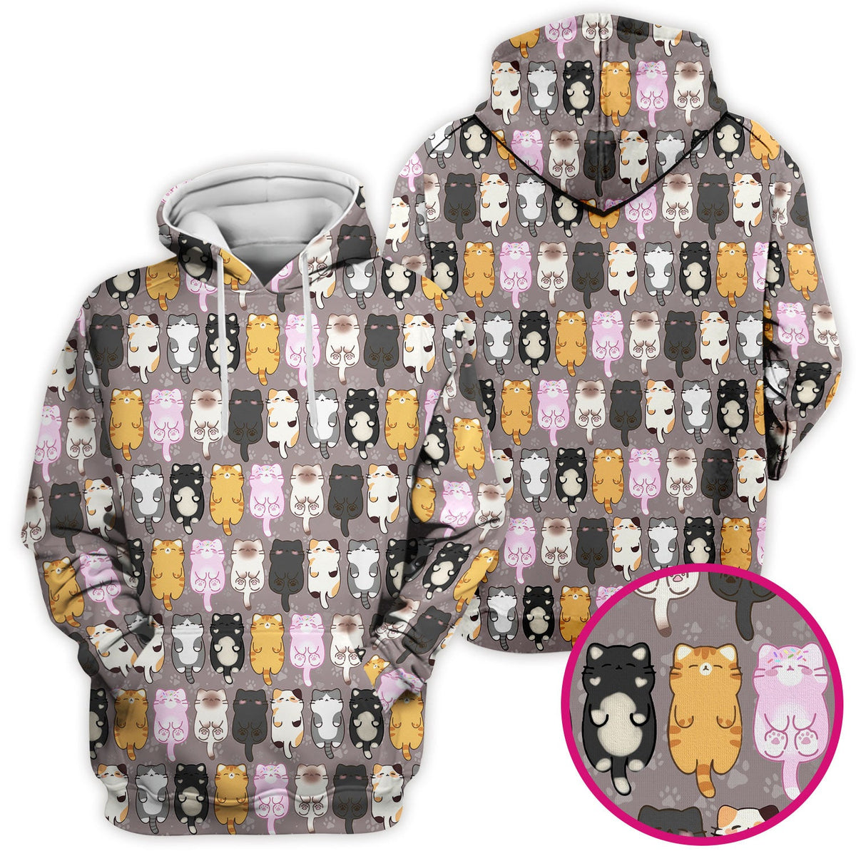Cartoon Cats All Over Nurse Scrub Top