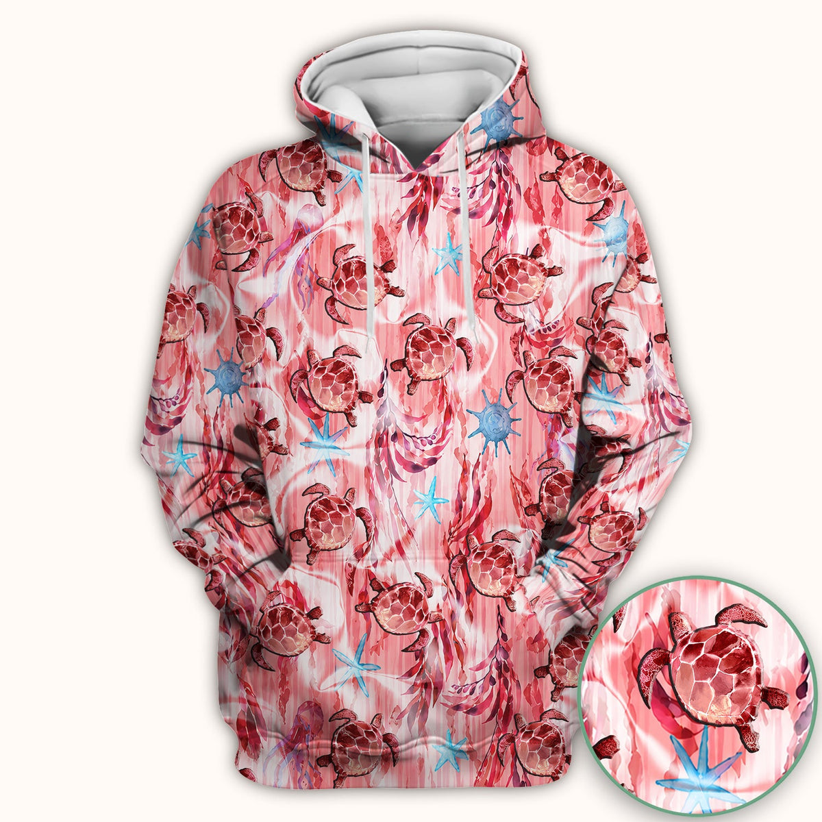 Pink Sea Turtle Ocean Nurse Scrub Top