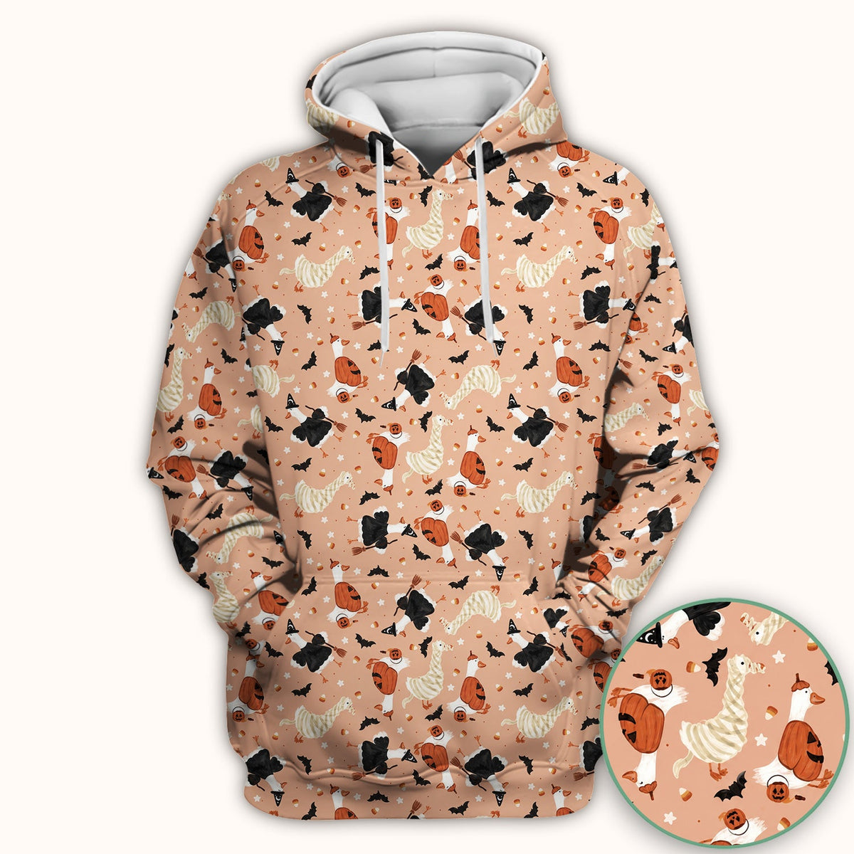 Goose Pumpkin Bat Nurse Scrub Top - Halloween Gift