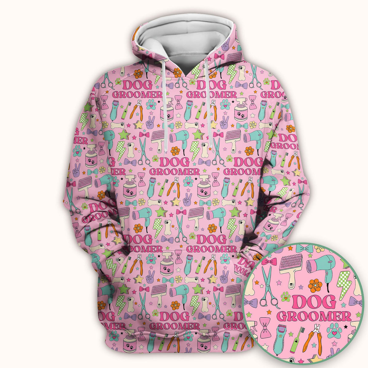 Dog Groomer Tools Nurse Scrub Top