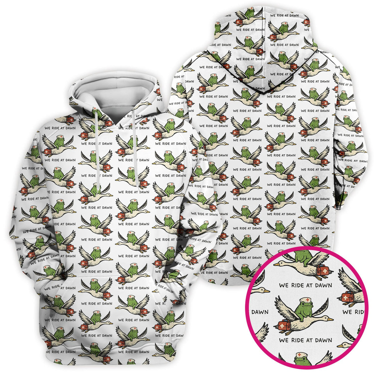Frog Riding Goose Nurse Scrub Top