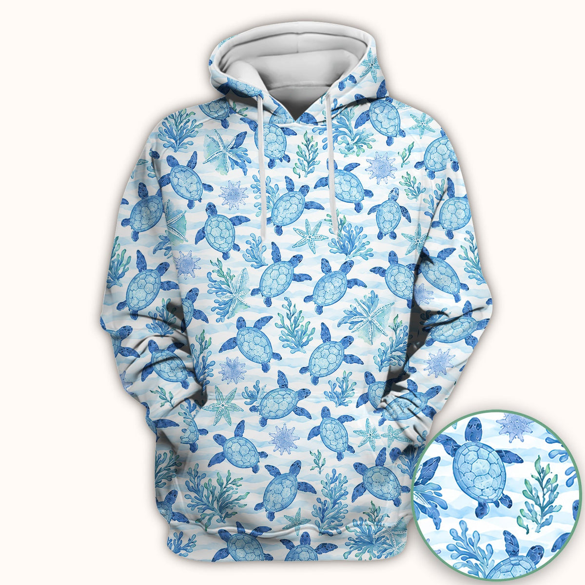 Coastal Sea Turtle Coral Nurse Scrub Top