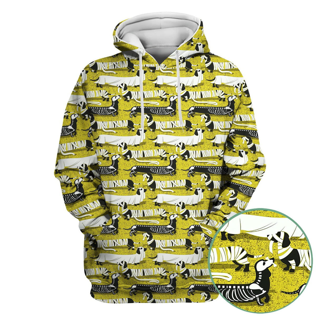 Dachshund Skeleton Nurse Scrub Top - Halloween Gift