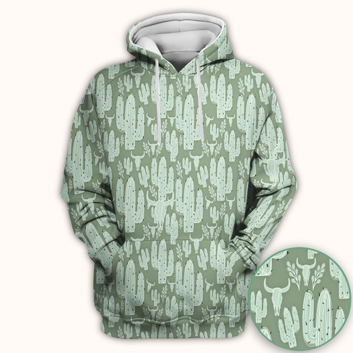 Desert Cactus Skull Nurse Scrub Top