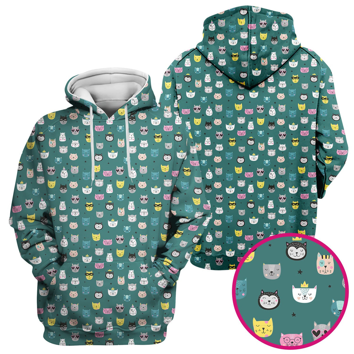 Colorful Cat Nurse Scrub Top