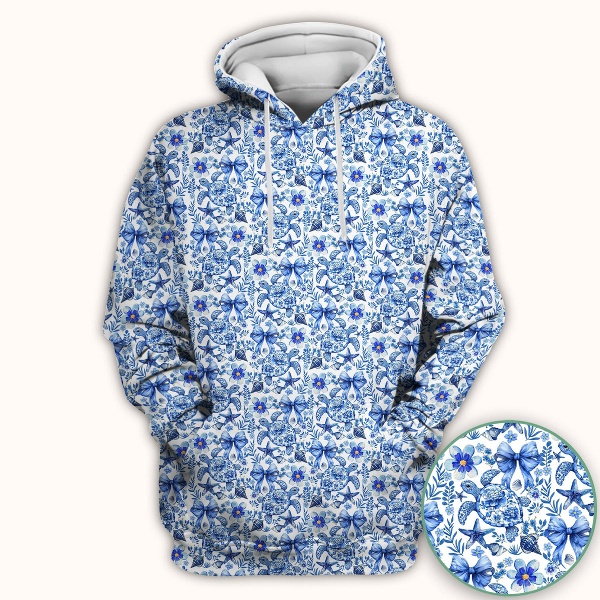 Coastal Turtle Bow Nurse Scrub Top