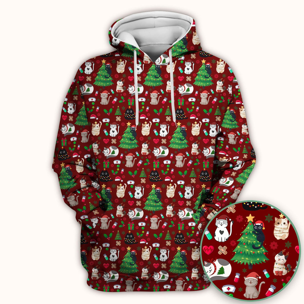 Christmas Pet Nurse Scrub Top