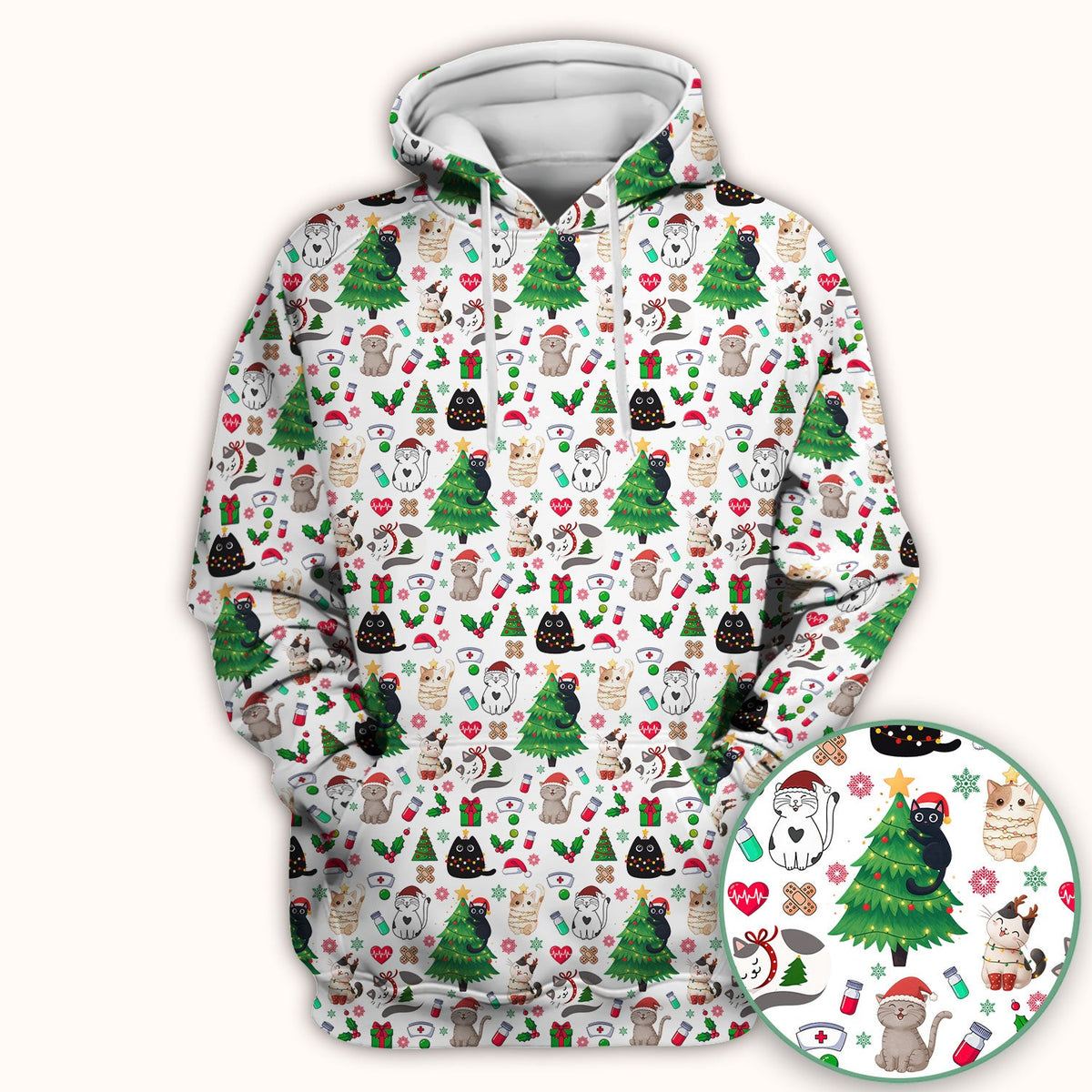 Christmas Pet Nurse Scrub Top