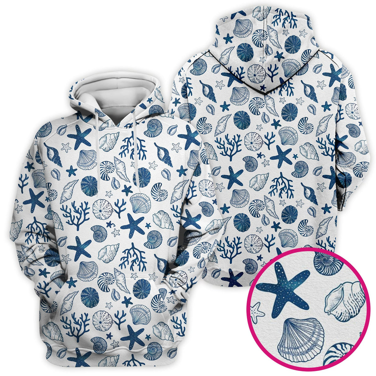 Ocean Shell Starfish Nurse Scrub Top