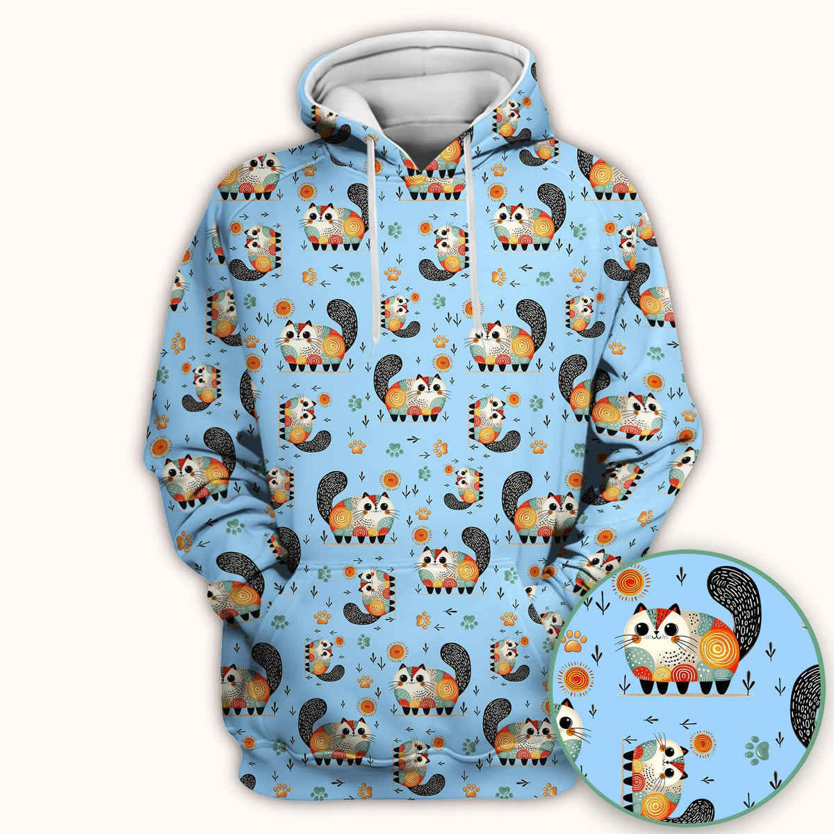 Cat Illustration Nurse Scrub Top