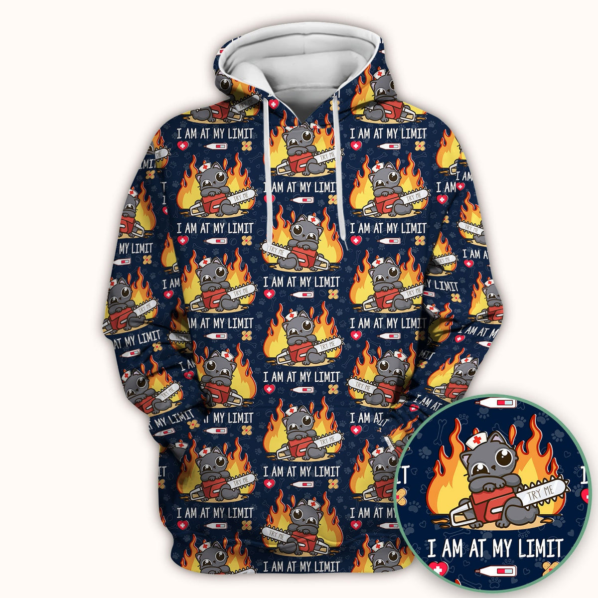 Cat I Am At My Limit Nurse Scrub Top
