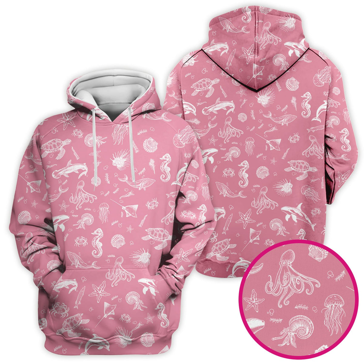 Marine Sea Life Nurse Scrub Top