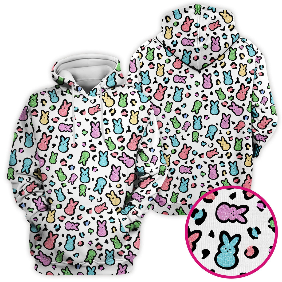 Pastel Bunny Nurse Scrub Top