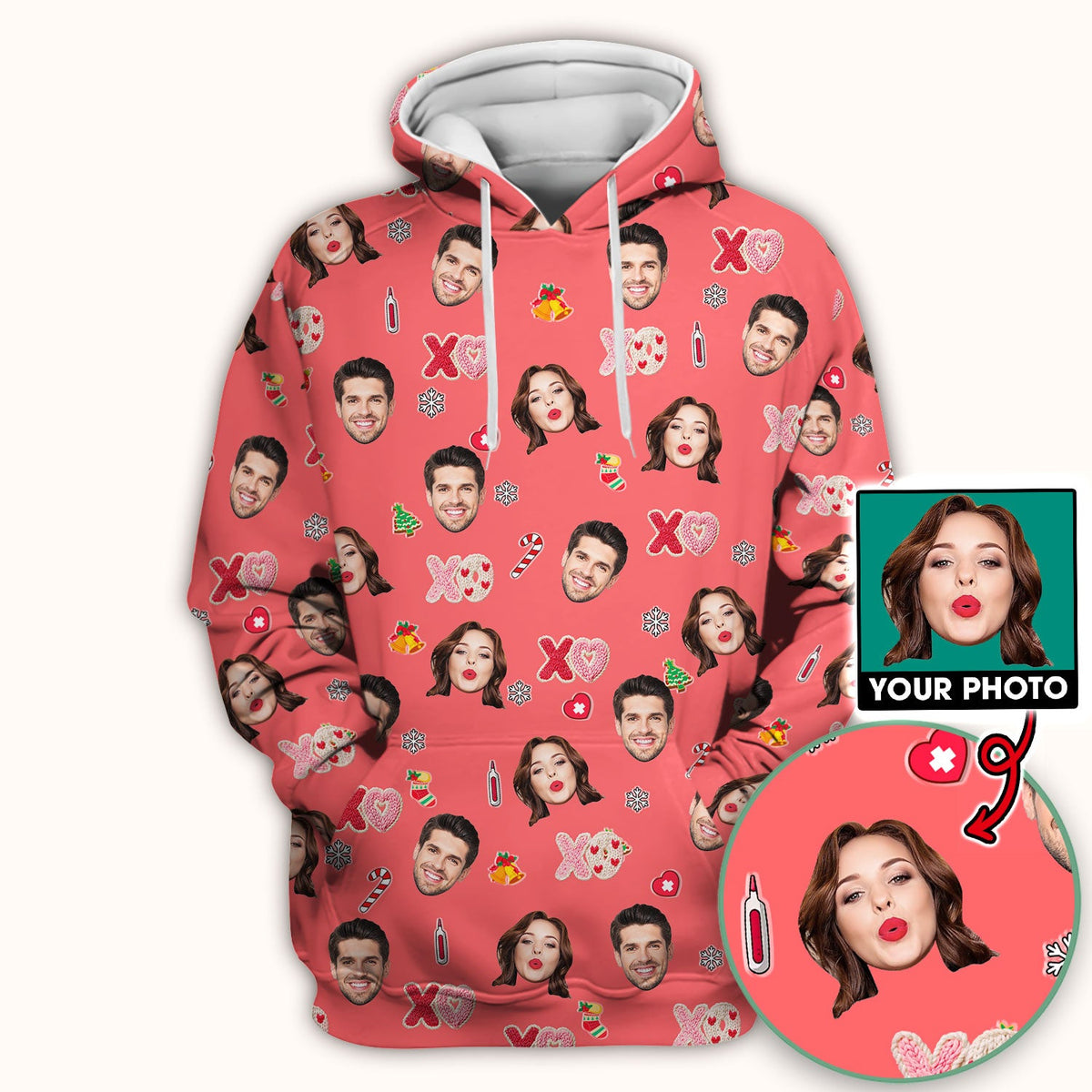 Personalized Photo Face Nurse Scrub Top