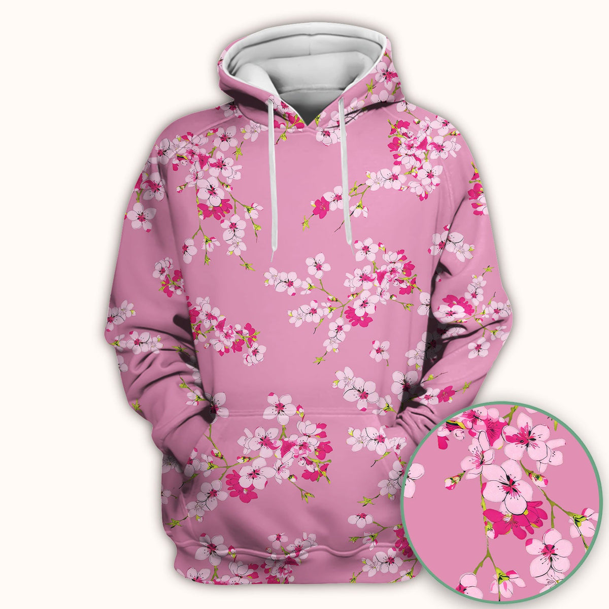 Elegant Cherry Blossom Nurse Scrub Top