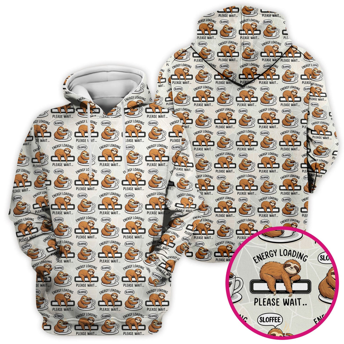 Sloth Coffee Energy Nurse Scrub Top