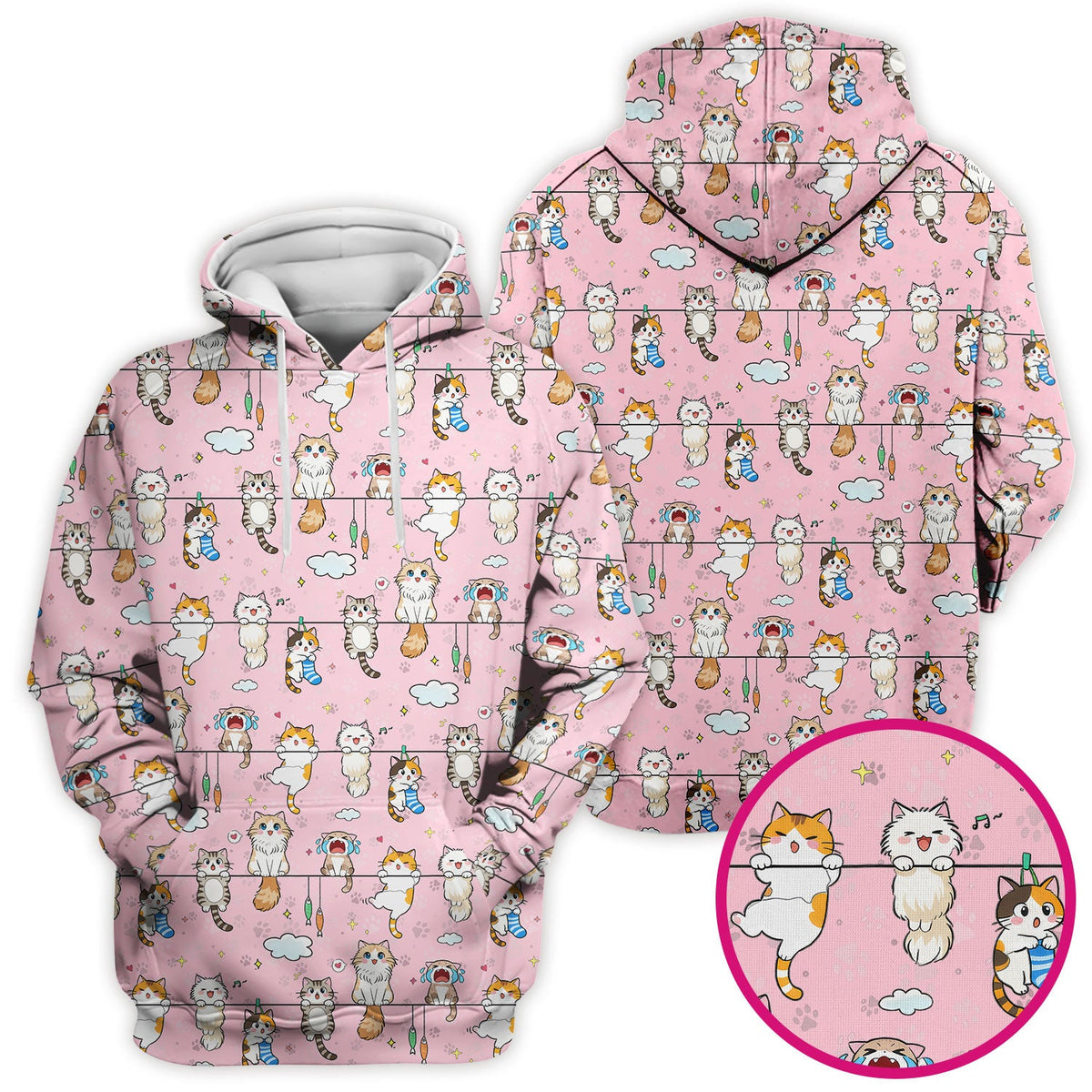 Cats With Cute Expressions Nurse Scrub Top